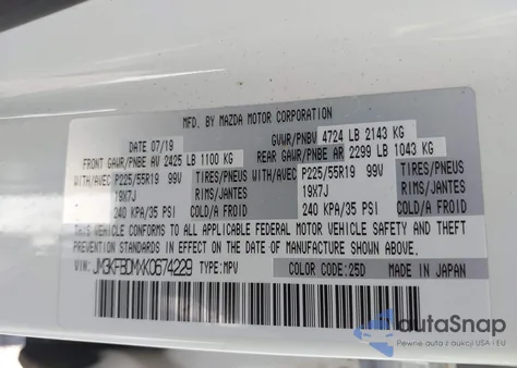 2019 Mazda Cx-5 Grand Touring from USA, damaged, VIN JM3KFBDMXK0674229